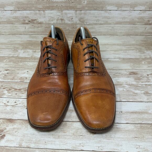 Cole Haan ZERØGRAND Brown Leather Cap Toe Oxford Dress Shoes Men's Size 11M - Picture 2 of 9